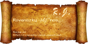 Rovenszky János névjegykártya