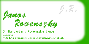 janos rovenszky business card