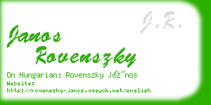 janos rovenszky business card